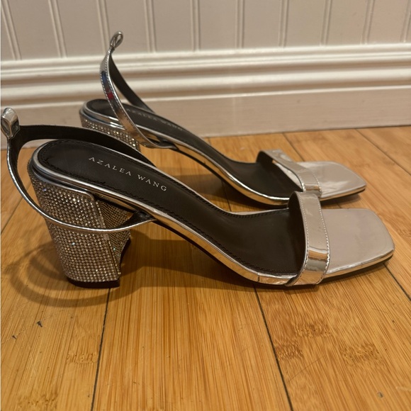 NEW Azalea Wang rhinestone block heel SEE DESCRIPTION - Picture 2 of 8